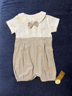 ベビー服 ロンパース 襟付き ストライプ　セレモニーロンパース　73サイズのサムネイル