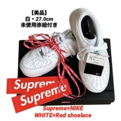 【正規品•付属品完備】Supreme×NikeAirForce1Low白27.0のサムネイル