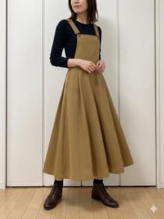 ベージュ サロペット スカート　グリーンレーベルのサムネイル