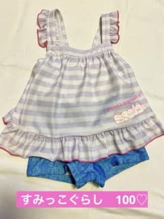水着　100  女の子　すみっこぐらし　ショートパンツ一体型のサムネイル