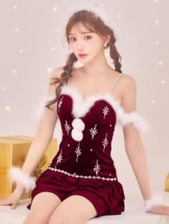スノーフレークビジューフレアサンタコスプレ【コスプレ4点セット】のサムネイル