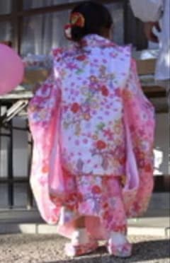 七五三 桜柄 ピンク着物セット 草履付きのサムネイル