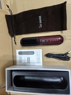 Le ment ブラシヘアアイロン ダークレッド 収納袋付き Le ment コードレスストレートブラシ ダークレッド - メルカリ