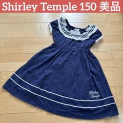 美品☆シャーリーテンプル ネイビー 清楚なワンピース 半袖 紺色