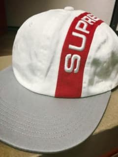 【美品】supremeキャップ «グレー×ホワイト×レッド»のサムネイル