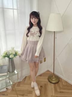 evelyn スカート ツイードダブルフレアSK ピンク - メルカリ