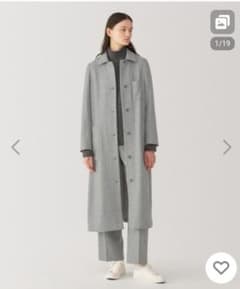 美品 MUJI Labo 無印良品 ウール混ロングコート ワンピース ツイード