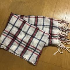 チェック柄マフラー ホワイト レッド ブルーのサムネイル