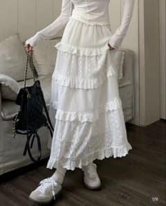 SHEIN レース　スカート　ホワイトのサムネイル