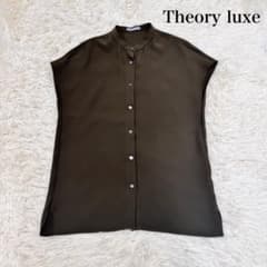 極美品　Theory luxe　フレンチスリーブブラウス　バンドカラー　38 極美品 Theory luxe フレンチスリーブブラウス バンドカラー 38 - メルカリ