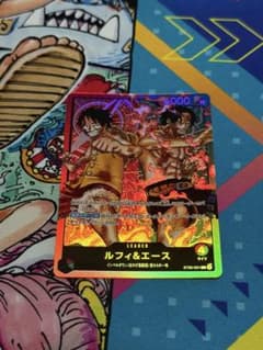 美品】ワンピースカード ルフィ&エースリーダーカード L ST30-001のサムネイル