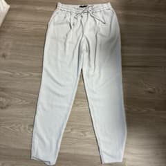 ZARA BASIC ドローストリング スラックス ホワイト xsのサムネイル