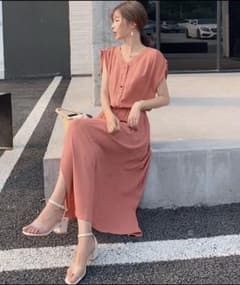 ロングワンピース　春夏　シャツワンピースのサムネイル