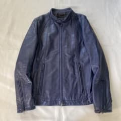 ガラアーベント レザージャケット ブルー シングルライダース ririジップ ガラアーベント レザージャケット ブルー シングルライダース riri