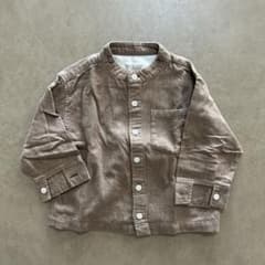 無印良品　ブラウン ボタン付きシャツ 90のサムネイル