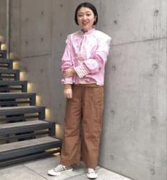 BEAMSBOY ブラウン ワイドパンツ コットンのサムネイル
