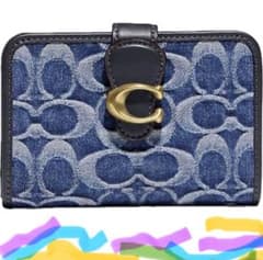 COACH コーチ シグネチャー デニム 二つ折り財布のサムネイル