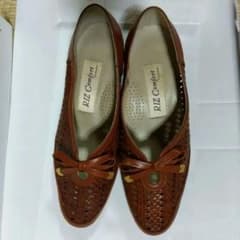 RIZ Comfort パンプス ブラウン メッシュ リボンのサムネイル