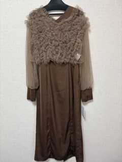 新品 今季 新作 Dorry Doll フリルブラウスセットドレス ブラウン