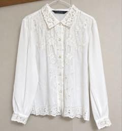SAN MARINO 刺繍レースブラウス ホワイトのサムネイル