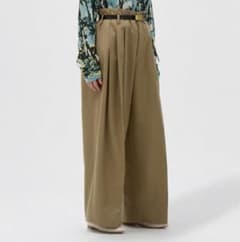 GU beautiful people タックワイドパンツ　XL ブラウンのサムネイル