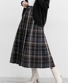 ３Ｌチェック柄プリーツスカートのサムネイル
