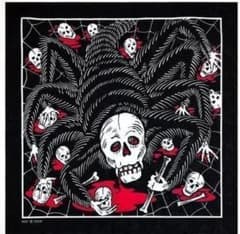 オールド スパイダースカル ドクロ バンダナ ヴィンテージ ロカビリー