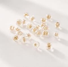 ピアスキャッチ 1セット ゴールド 18K シリコン付き 落ちないのサムネイル