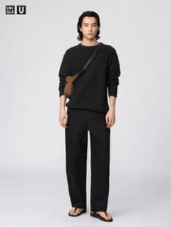 完売品　 UNIQLO ブラック ワイドパンツ　79cmのサムネイル