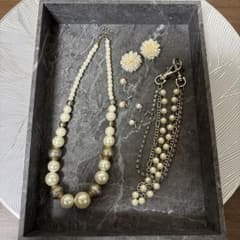 パール調アクセサリー まとめ売り ネックレス イヤリングのサムネイル