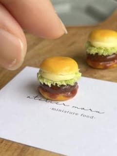 ミニチュアフード◎ソースたっぷりテリヤキバーガーminiature