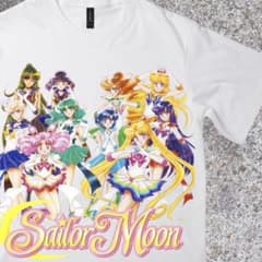 Sailor Moon 그래픽 T 셔츠 화이트 세일러 문 애니메이션 T