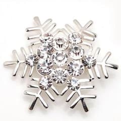 輝く 雪の結晶 ブローチ シルバーのサムネイル
