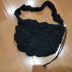 GU ギャザー ショルダーバッグ ブラックのサムネイル