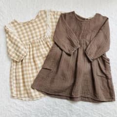 4児まま様専用　テータテート ワッシャーワンピース　80サイズ　2枚セットのサムネイル