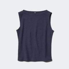 UNIQLO シャーリングボートネックT ノースリーブ Mサイズのサムネイル