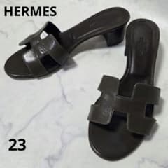 HERMES エルメス オアジス マカサー サンダル レザー ミュール 23 