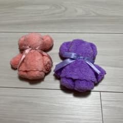 新品⭐️ タオルベアー 紫色・ピンク(二体)のサムネイル
