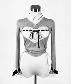 HIDOLATRAL THEODOL ハート胸空きニット BLACK ハート胸空きニット》BLACK | HIDOLATRAL THEODOL