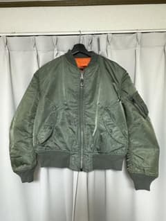 80s-アルファインダストリーズ　MA-1ジャケット オリーブグリーン/オレンジのサムネイル