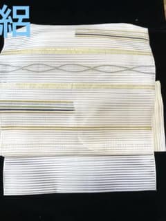 ♦️逸品　正絹　金の横線 絽の名古屋帯の作り帯 ♦️逸品 正絹 金の横線 絽の名古屋帯の作り帯 - メルカリ