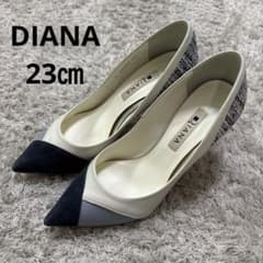 DIANA ダイアナ バイカラー ポインテッドトゥ パンプス ホワイト ネイビーのサムネイル
