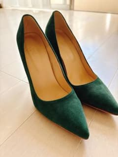 【値下げ本日まで‼️】グリーン　スエード　ハイヒール　TODAYFUL 【美品】のサムネイル