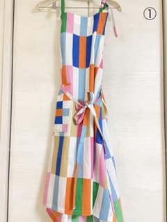 超たっぷり布　おしりを隠すぐるっとエプロン　IKEAファブリック　大人用カラフル