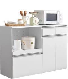【10/8発送予定】キッチンカウンター 食器棚 ホワイト　美品　幅118㎝のサムネイル
