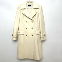 New yorker ダブルブレストロングコート　毛100% 金ボタン　ベルトのサムネイル
