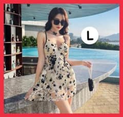 【最終価格】水着 レディース 花柄 L フリル 韓国水着 レースのサムネイル