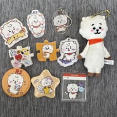 BT21 RJ 봉제인형 마스코트 캔 배지 아크릴 키 체인 세트