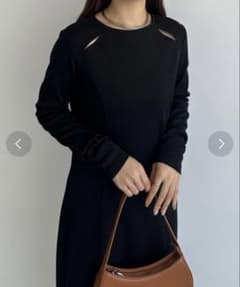 丈長めcallautia ロングワンピース ブラック 長袖のサムネイル