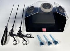 腹腔鏡手術練習キット　ラパロドライボックス　持針器・鉗子セット　婦人科　外科 腹腔鏡手術練習キット ラパロドライボックス 持針器・鉗子セット 婦人